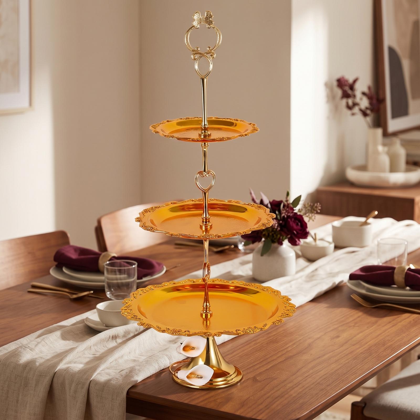 Cupcake Stand Tier - Metal Çok Katlı Tatlı Standı Dantel