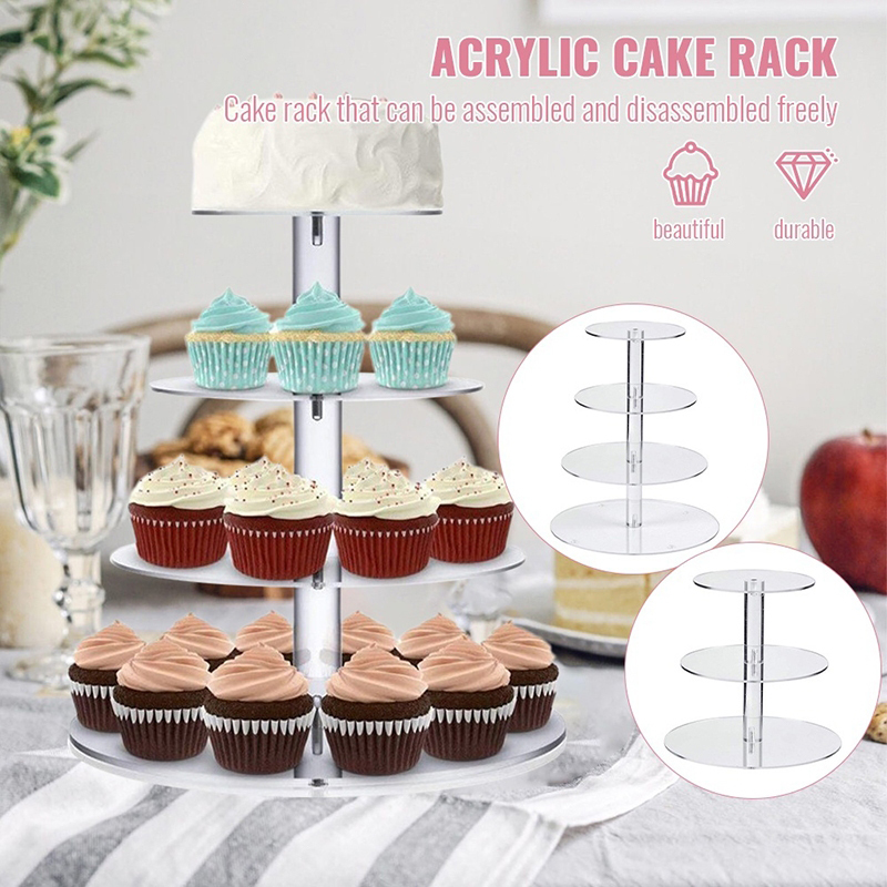 Cupcake Stand Tier - 1 adet 3/4/5 katmanlı akrilik yuvarlak