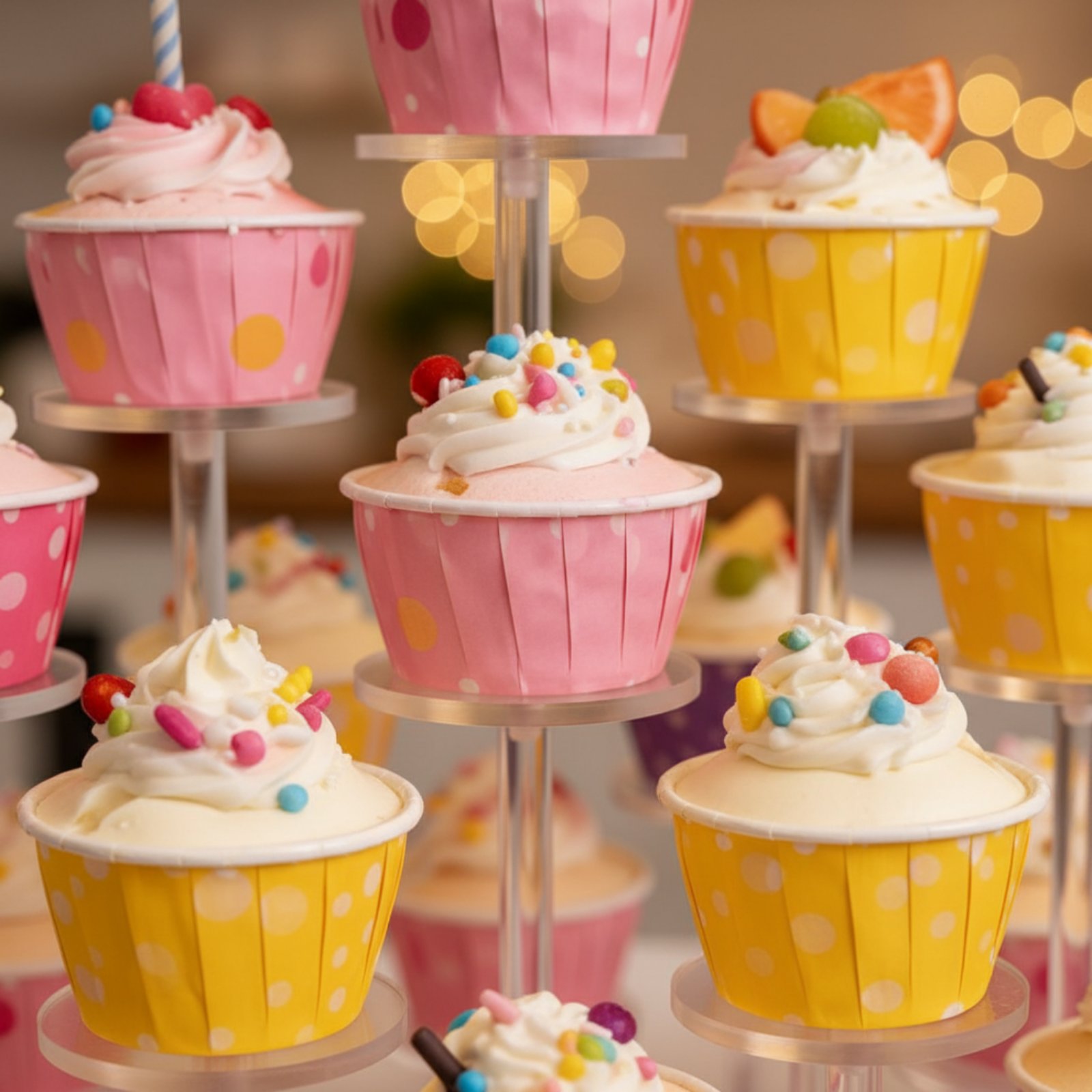 Cupcake Stand Tier - Akrilik Cupcake Standı Şeffaf Yuvarlak Cupcake