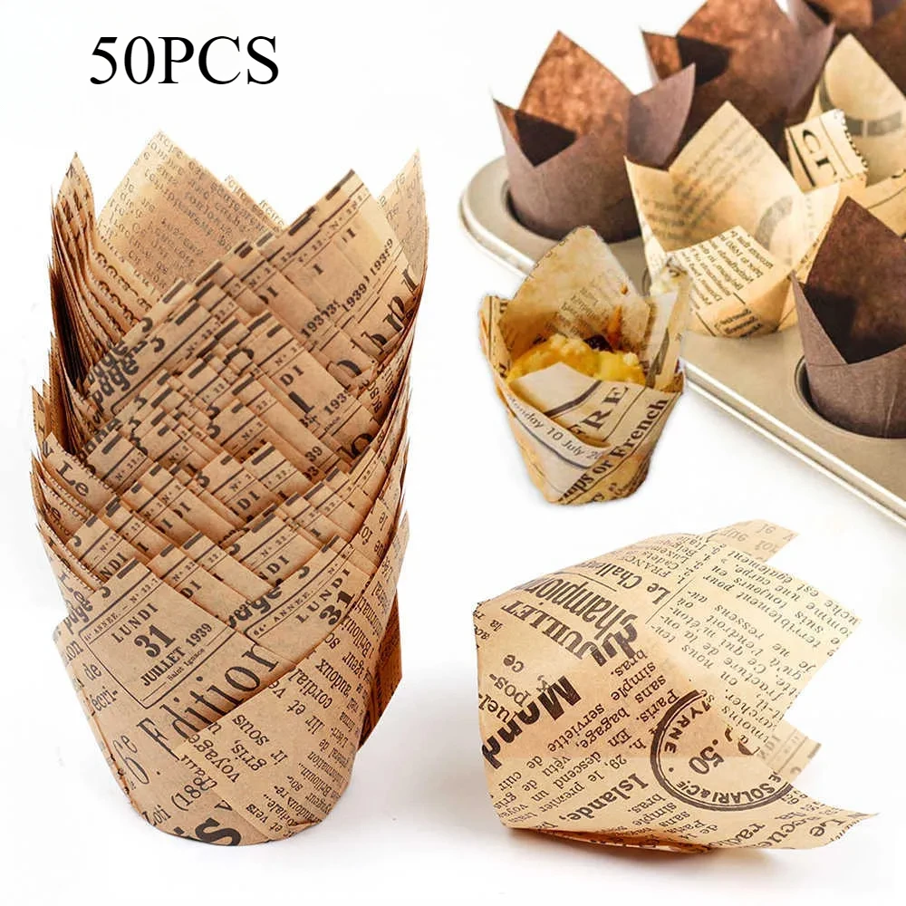 Plastic Cup 50Pcs - 50 adet Gazete Tarzı Pişirme Fincanı