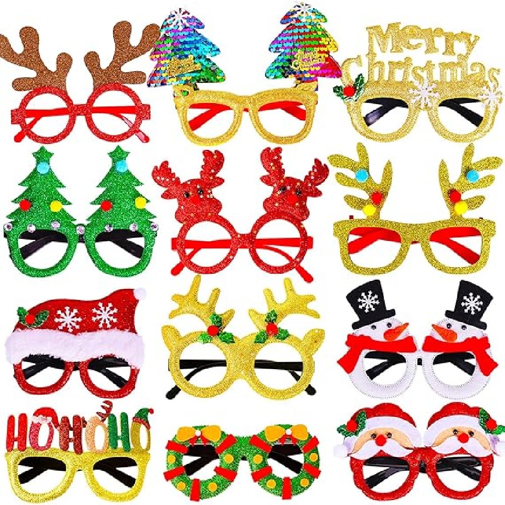 Photo Booth Frame - 1 Paket Noel Partisi Gözlük Çerçevesi,