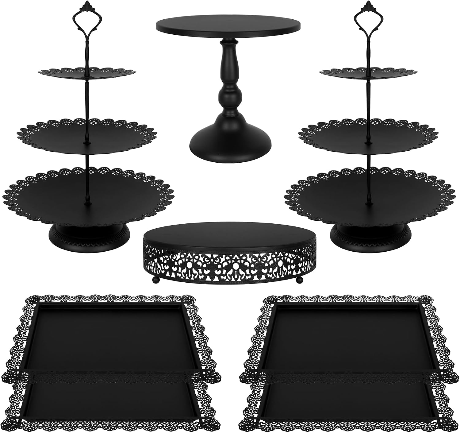 Cupcake Stand Tier - Siyah Metal Tatlı Masası Sunum Seti