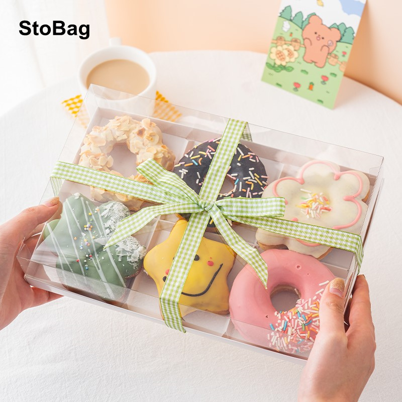 Event Party Box - StoBag 5 adet/grup Donuts tatlı ambalaj