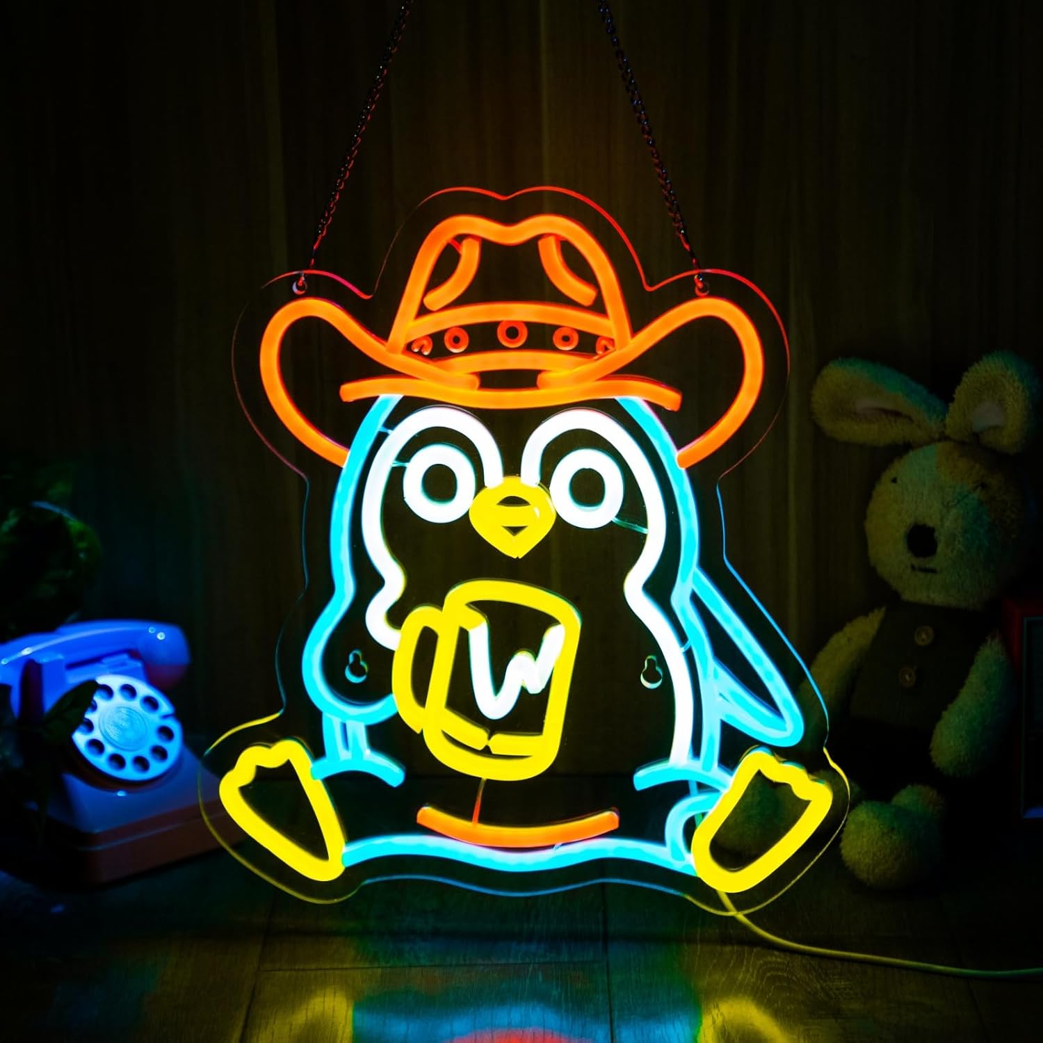 Neon Sign Party - Penguen Neon Tabela USB Güçlü Led