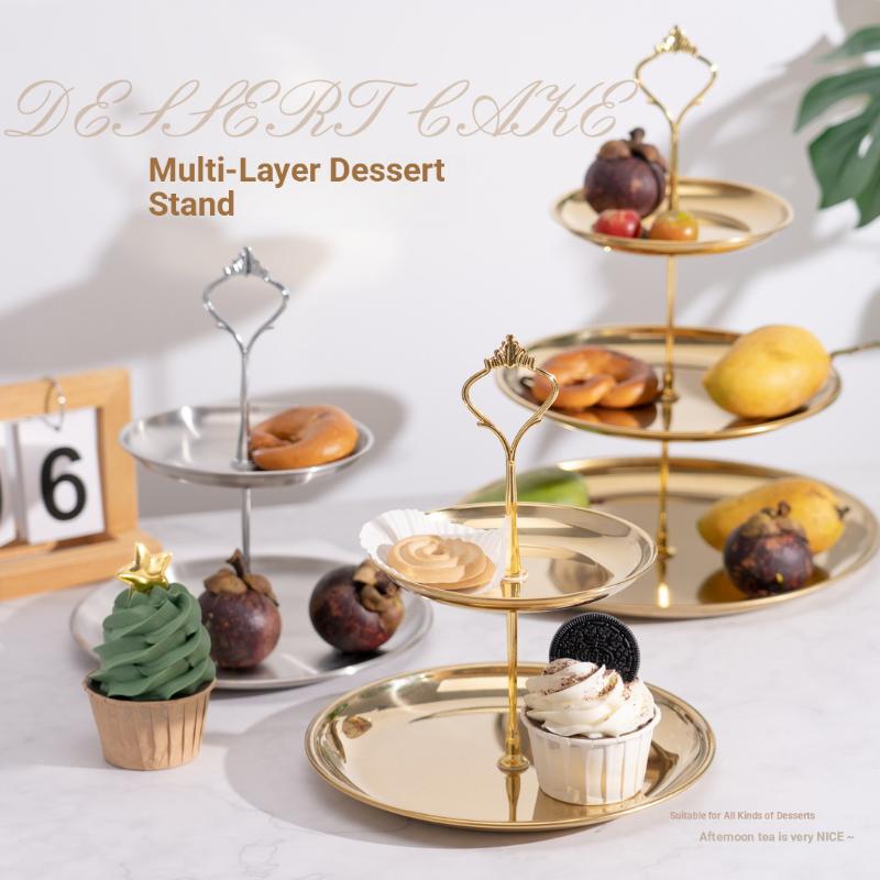 Cupcake Stand Tier - [CPI] Altın Gümüş 2/3 Katlı Kek