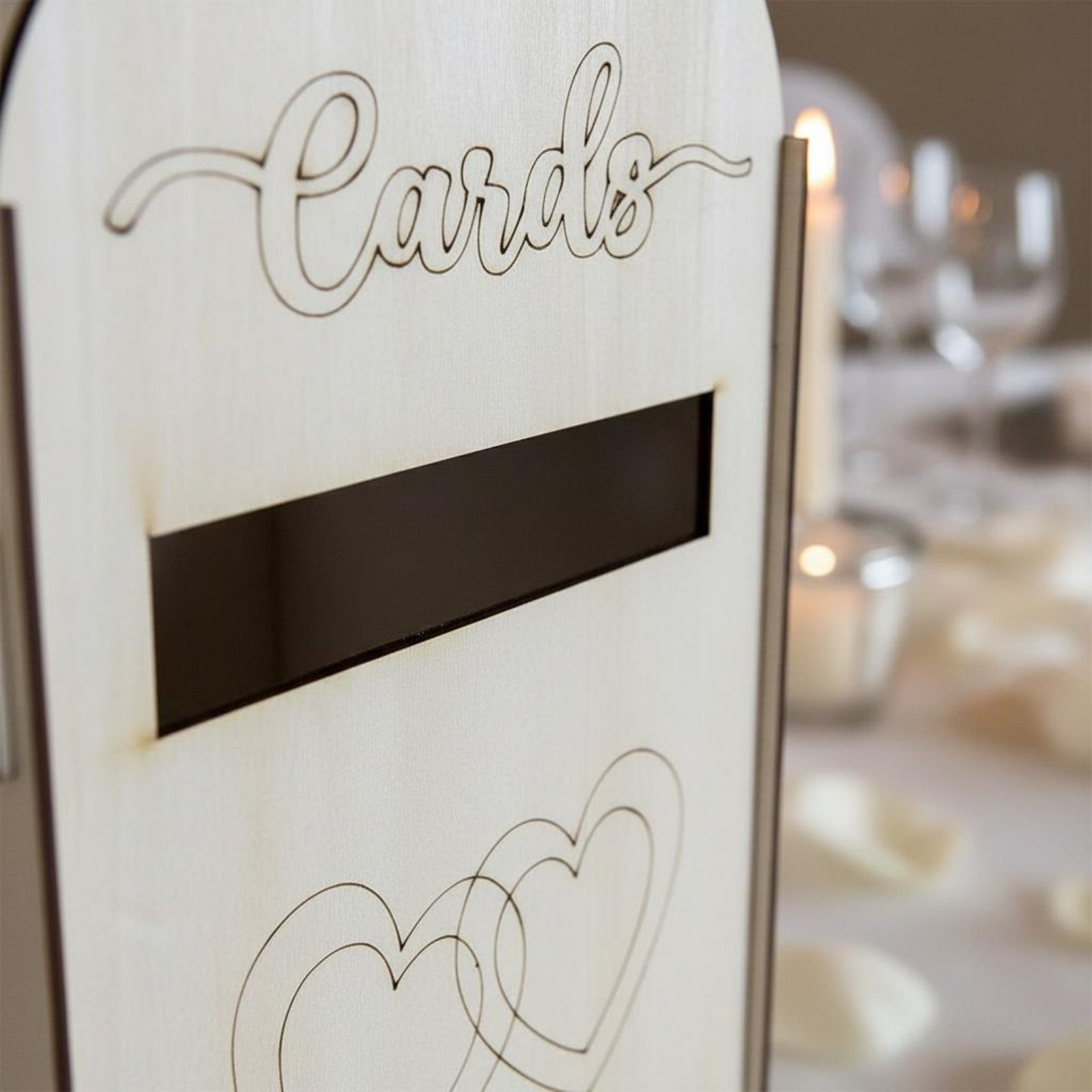 Event Party Box - Ahşap Düğün Kart Kutusu Lazer Kesim