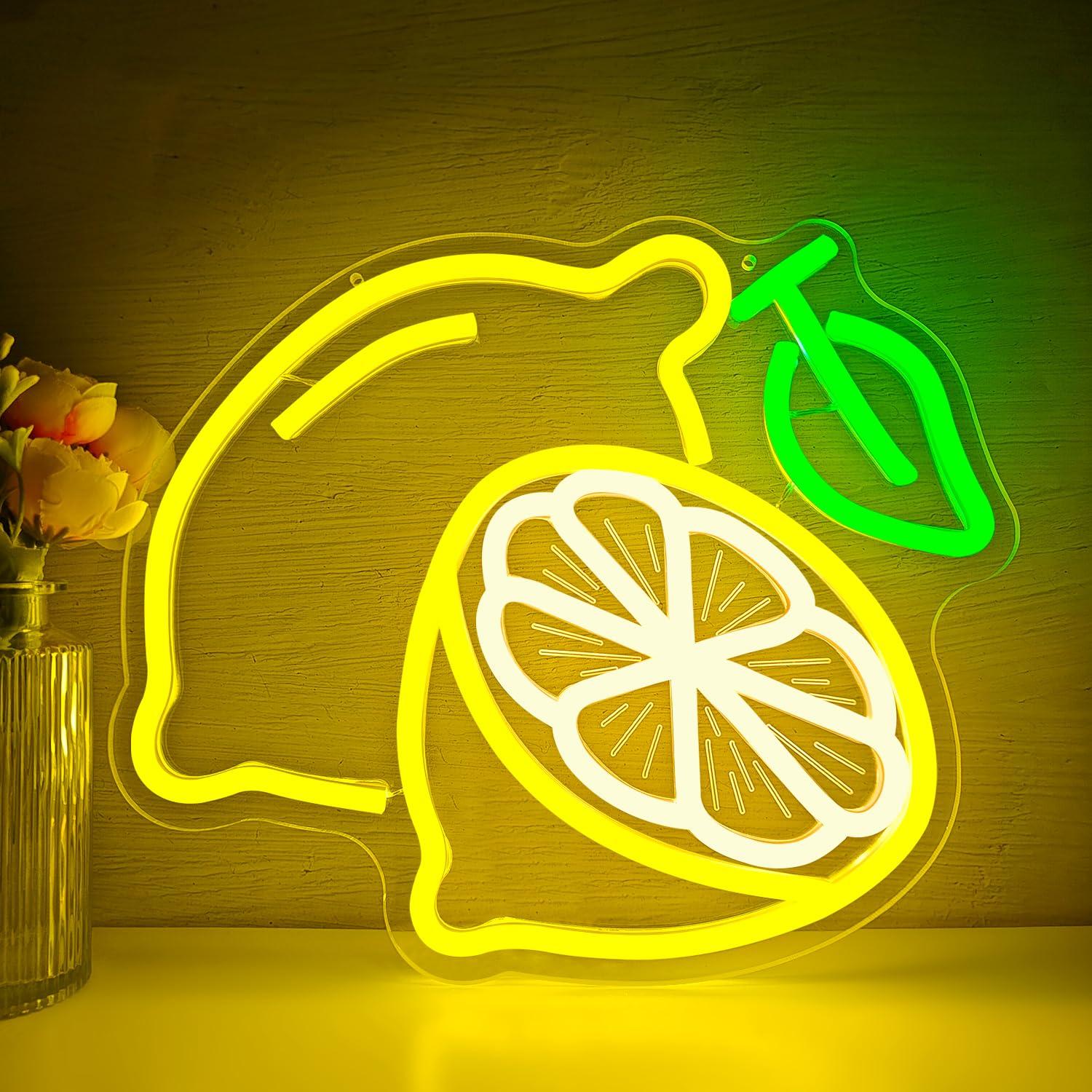 Neon Sign Party - Limon Neon Tabela Kısılabilir LED Işıklı