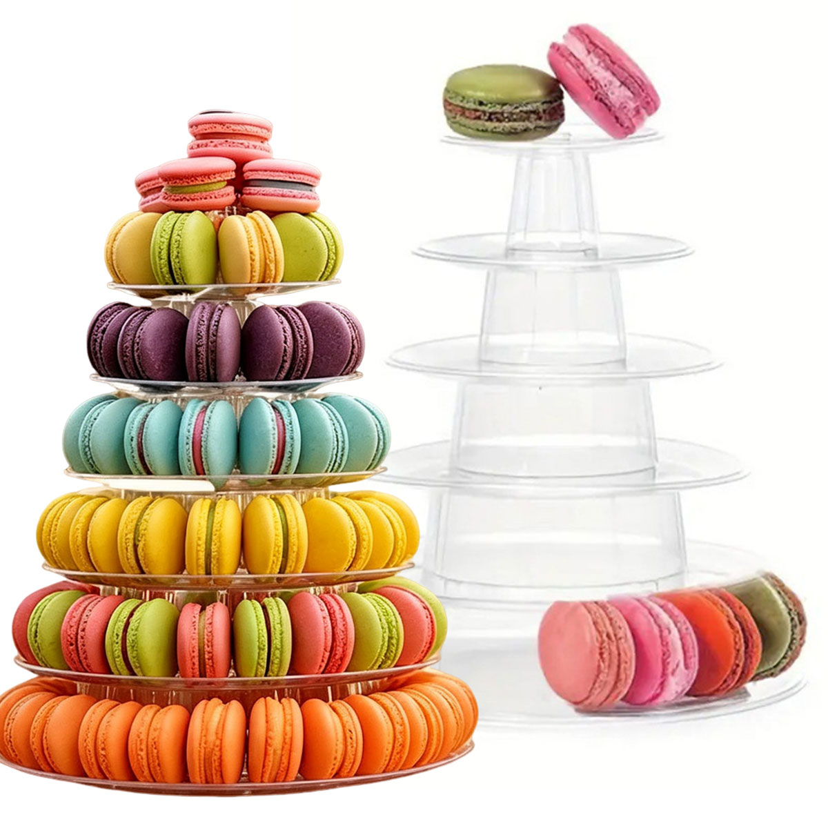 Cupcake Stand Tier - 1PC 6 Katlı Yuvarlak Plastik Şeffaf