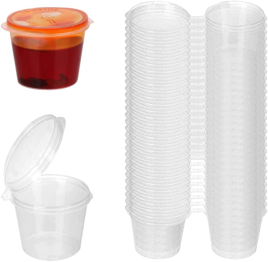 Plastic Cup 50Pcs - Tek Kullanımlık Şeffaf Plastik Sos Kapları