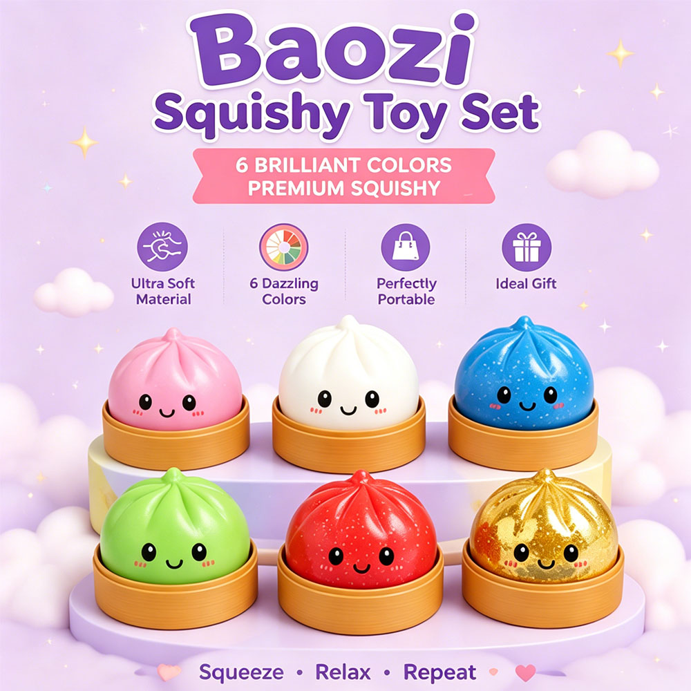 Party Favor Bag - Sürpriz Gizemli Simli Bao Bun Squishy