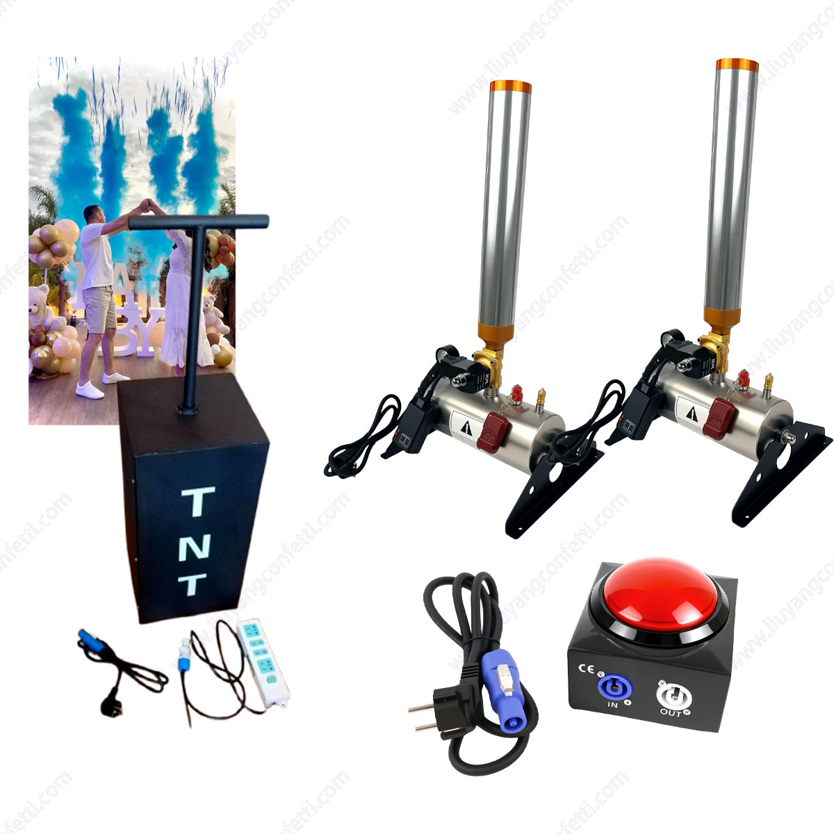 Confetti Cannon Tube - TNT Cinsiyet Ortaya Elektrikli Top Konfeti