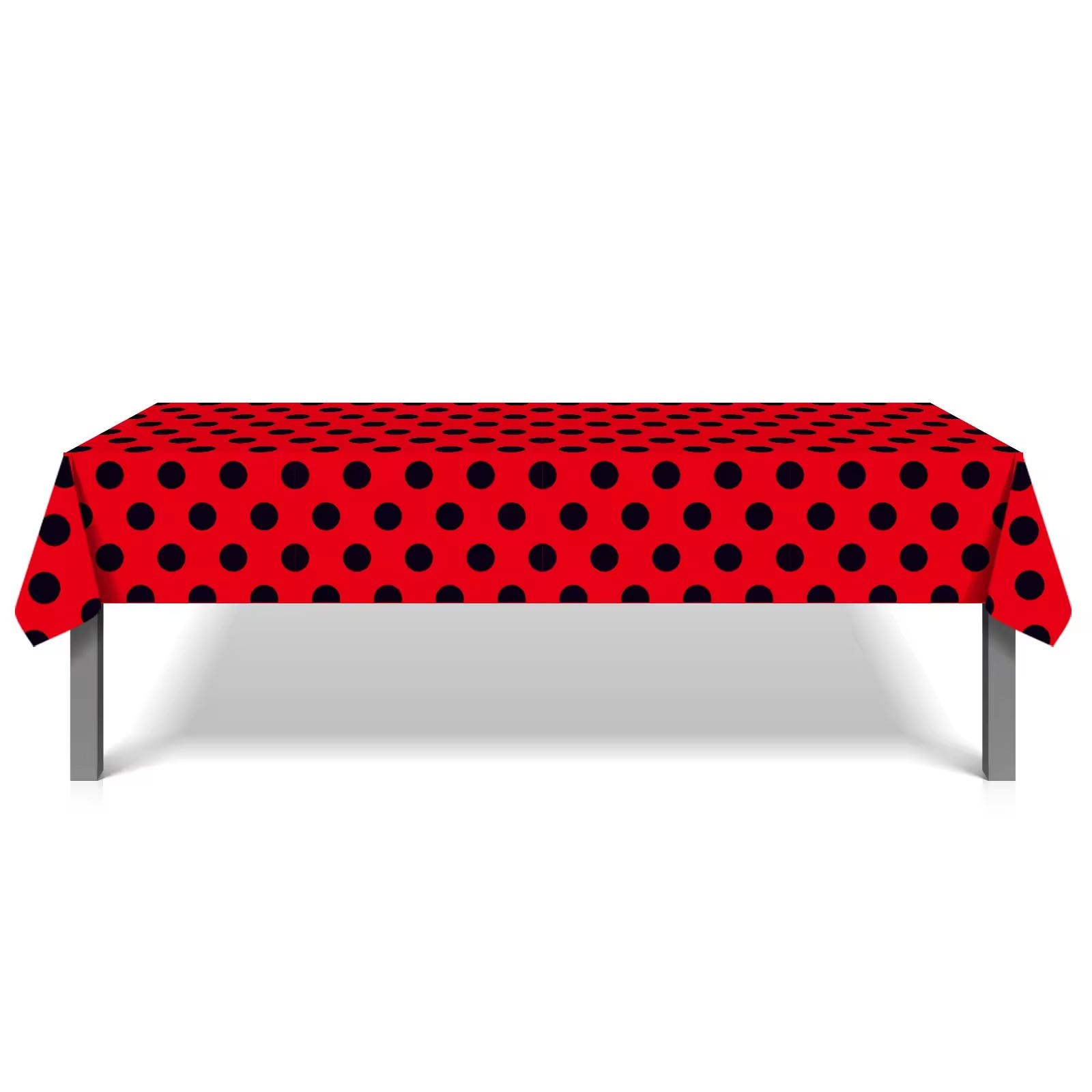 Table Cloth Disposable - 130*220 cm Kırmızı Noktalar Uğur Böceği