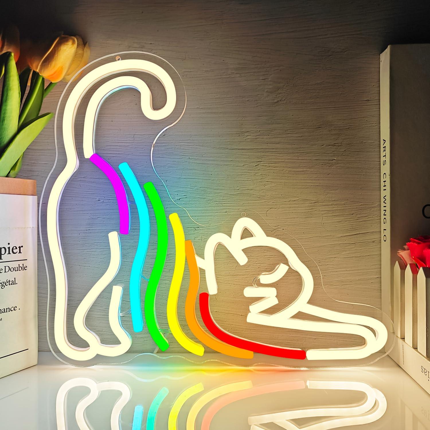 Gökkuşağı Esnetilebilir Kedi N - Neon Sign Party incelemesi ve fiyatı