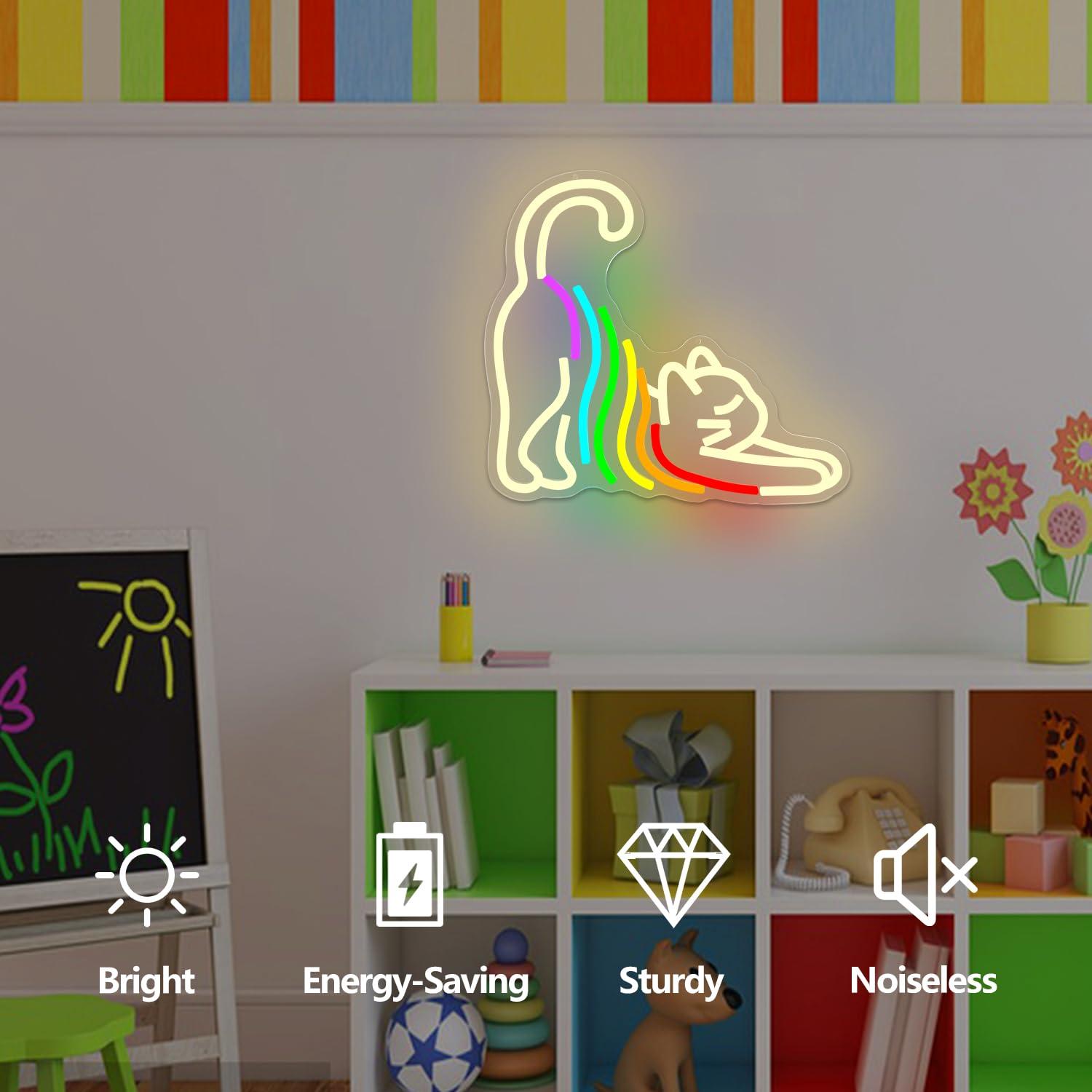 Gökkuşağı Esnetilebilir Kedi N - Neon Sign Party incelemesi ve fiyatı