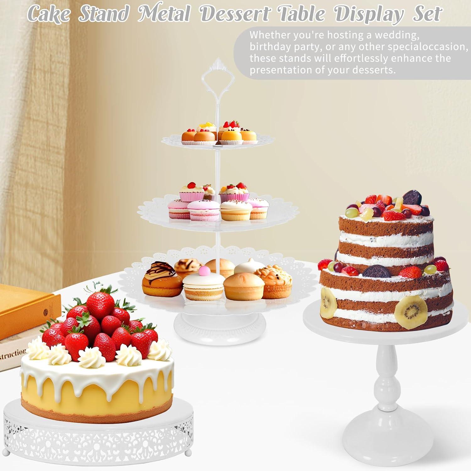 Siyah Metal Tatlı Masası Sunum - Cupcake Stand Tier incelemesi ve fiyatı