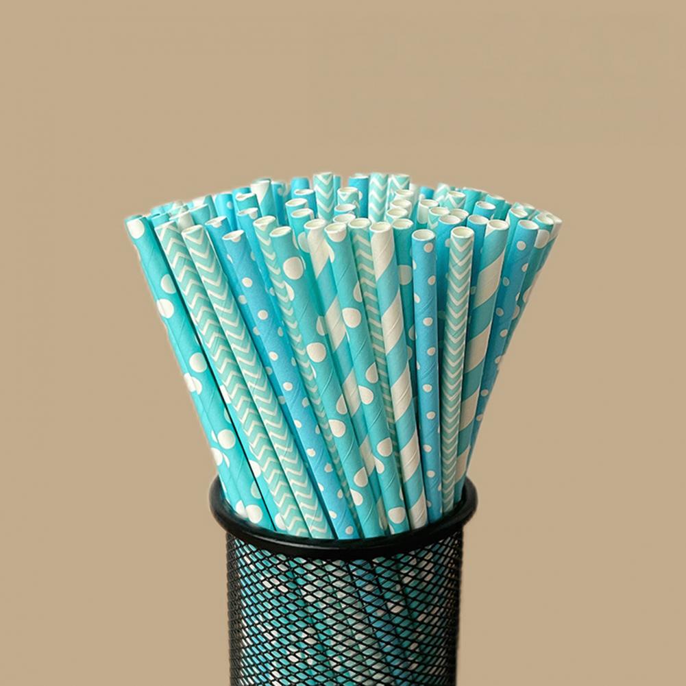 100 Adet Renkli Çizgili Baskı  - Paper Straw Color incelemesi ve fiyatı