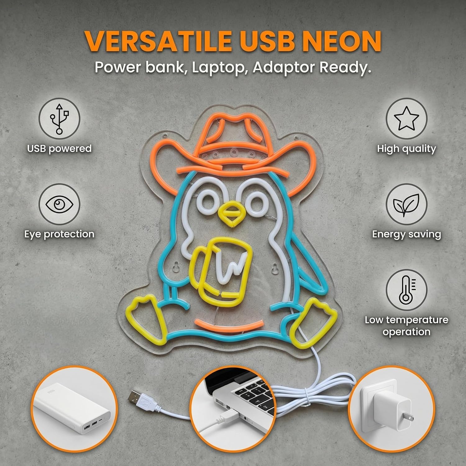 Penguen Neon Tabela USB Güçlü  - Neon Sign Party incelemesi ve fiyatı