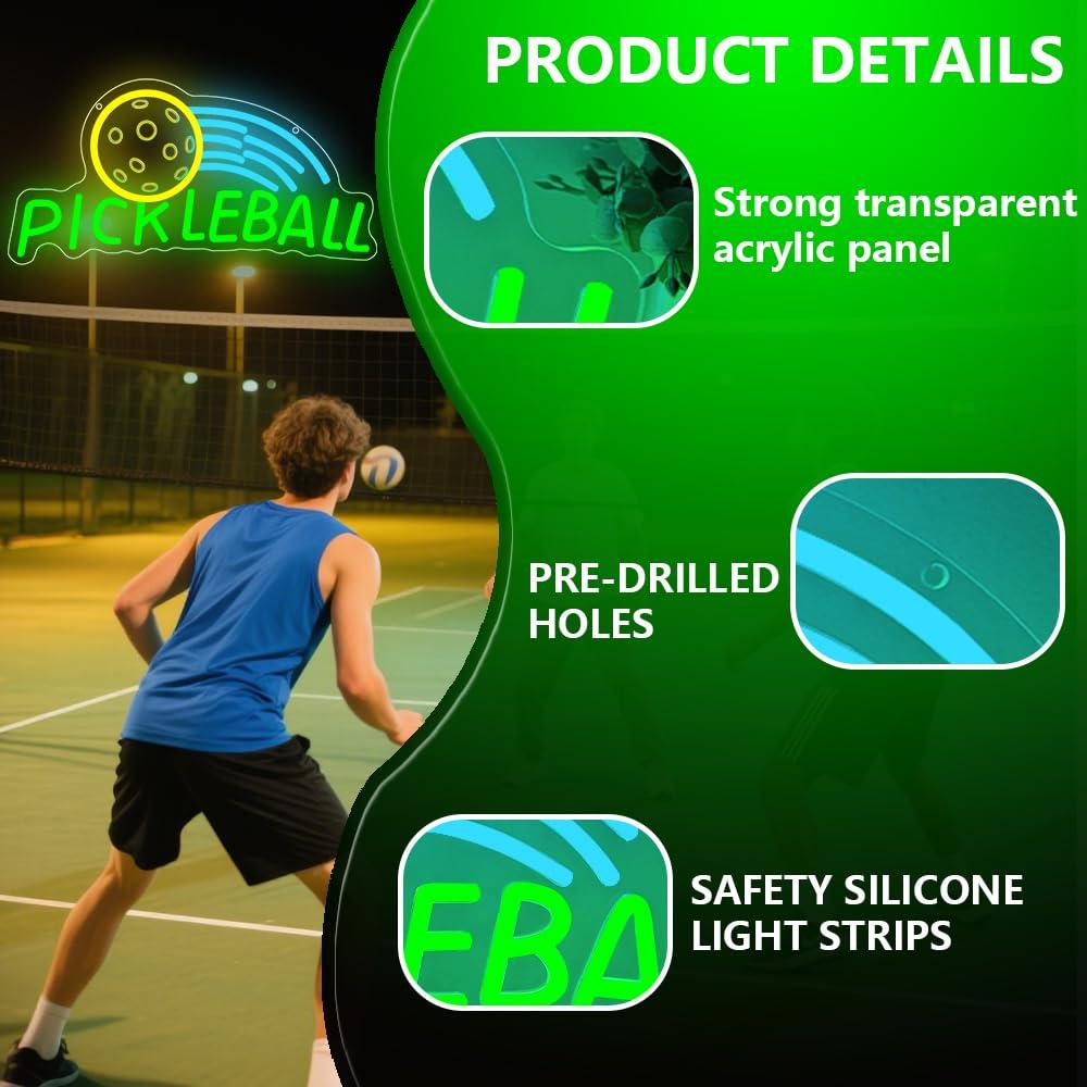 Pickleball Neon Tabela USB Kıs - Neon Sign Party incelemesi ve fiyatı