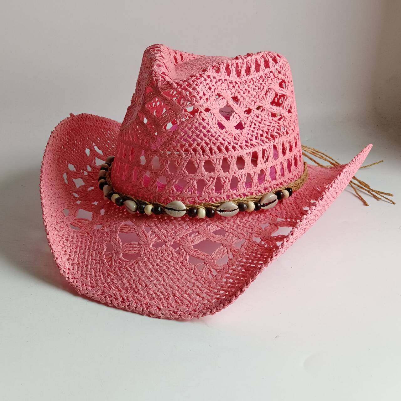 Pembe kovboy hasır şapka içi b - Paper Straw Color incelemesi ve fiyatı