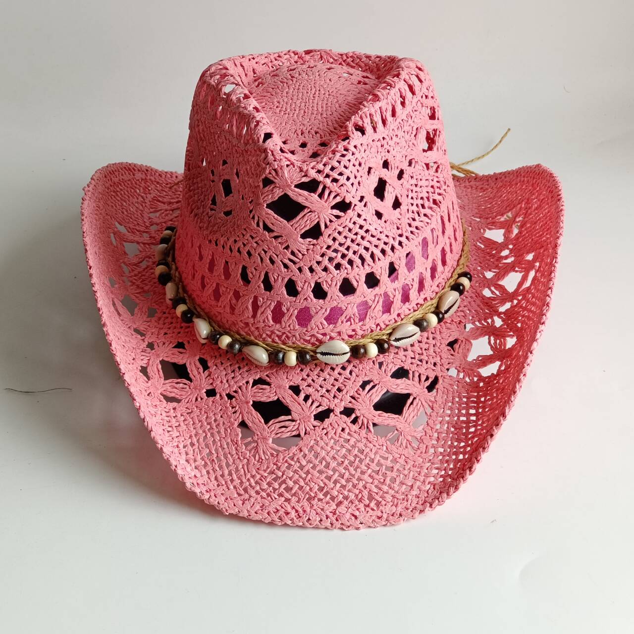 Pembe kovboy hasır şapka içi b - Paper Straw Color incelemesi ve fiyatı